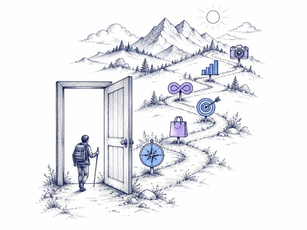 Un recorrido infinito con piezas de juego que simboliza la evolución de una marca